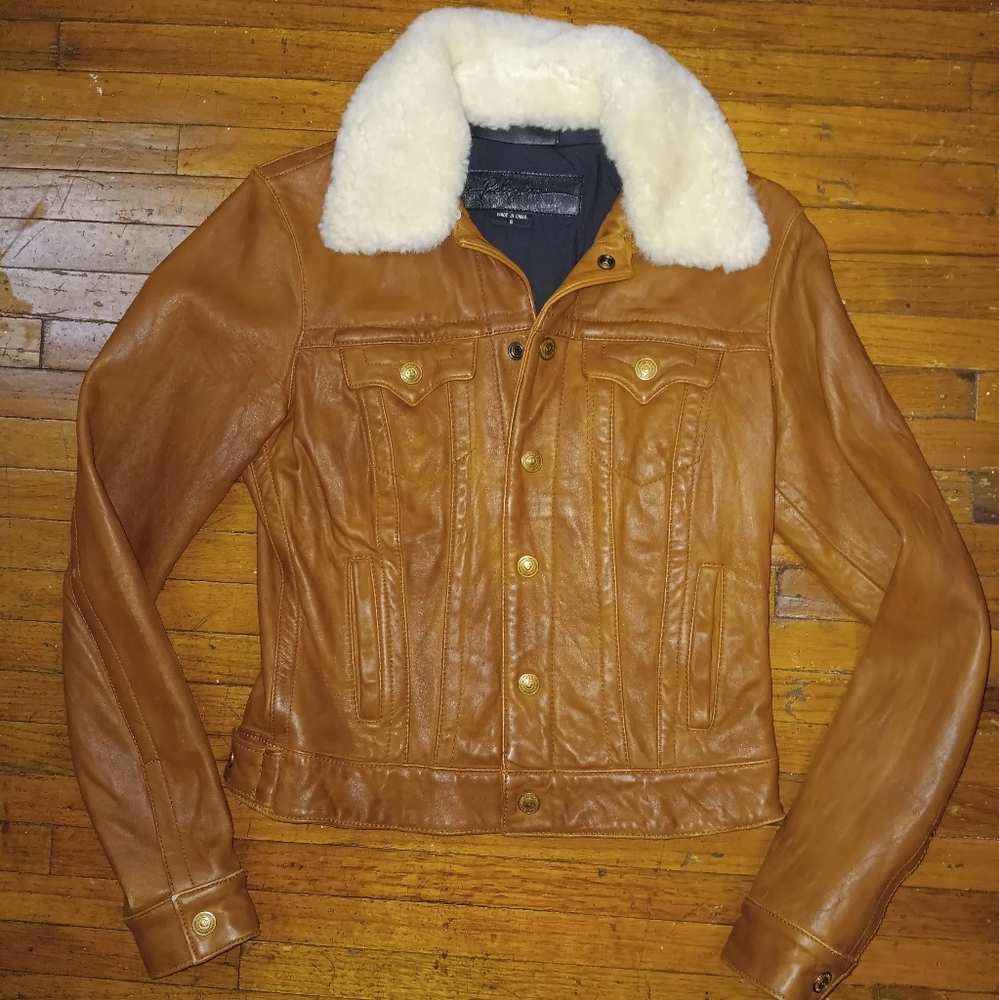 True religion leather jacket